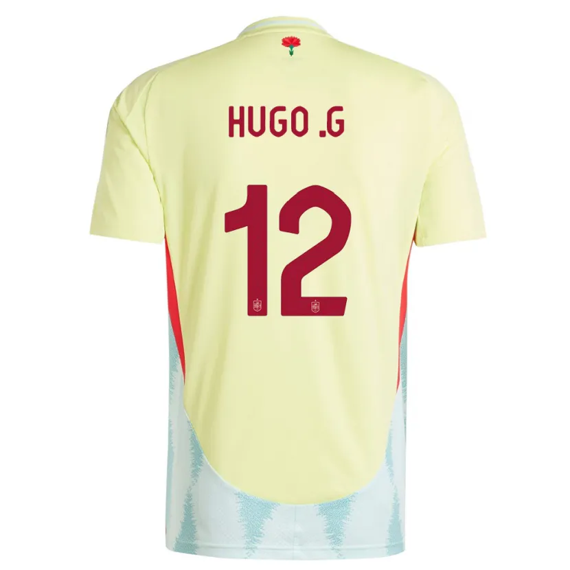 Danxen Børn Spanien Hugo Guillamon #12 Gul Udebane Spillertrøjer 24-26 Trøje T-Shirt