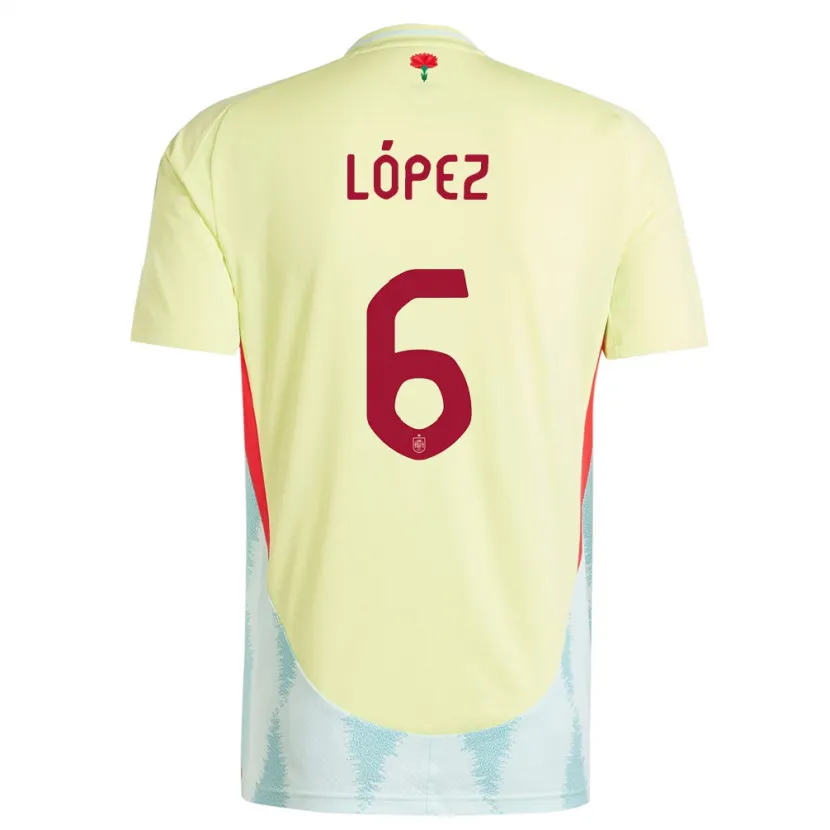 Danxen Børn Spanien Maitane Lopez #6 Gul Udebane Spillertrøjer 24-26 Trøje T-Shirt