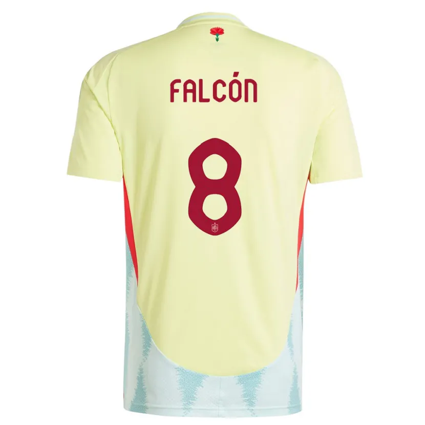 Danxen Børn Spanien Andrea Falcon #8 Gul Udebane Spillertrøjer 24-26 Trøje T-Shirt