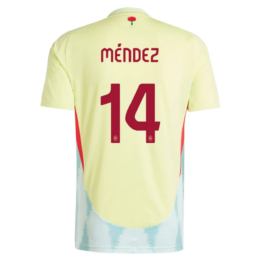 Danxen Børn Spanien Maria Mendez #14 Gul Udebane Spillertrøjer 24-26 Trøje T-Shirt