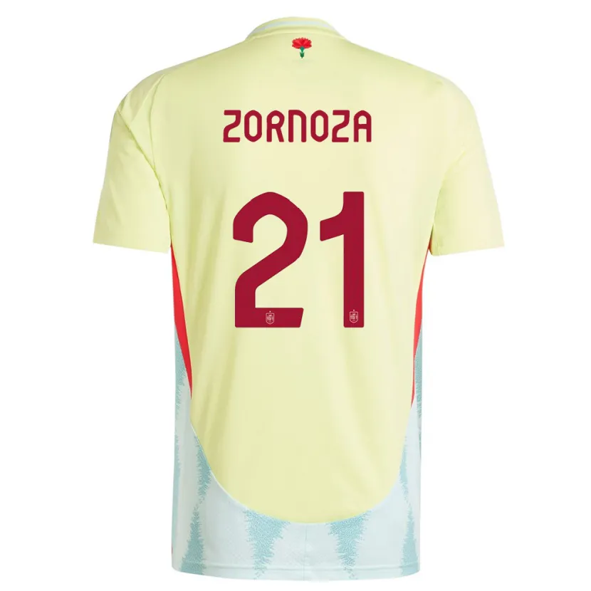 Danxen Børn Spanien Claudia Zornoza #21 Gul Udebane Spillertrøjer 24-26 Trøje T-Shirt