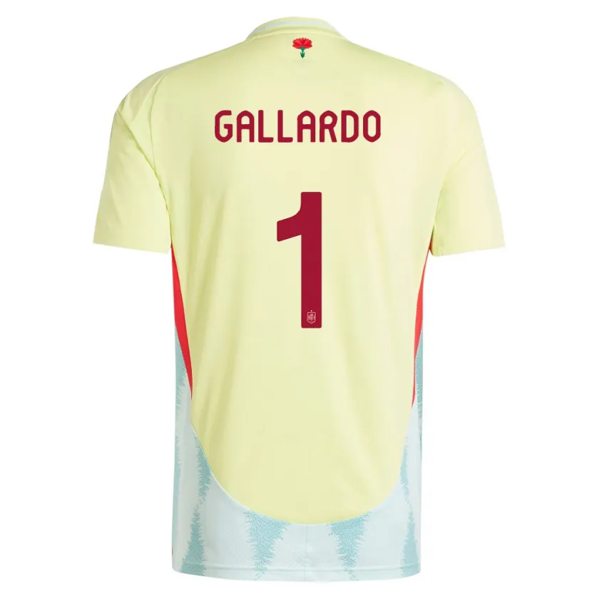 Danxen Børn Spanien Dolores Gallardo #1 Gul Udebane Spillertrøjer 24-26 Trøje T-Shirt