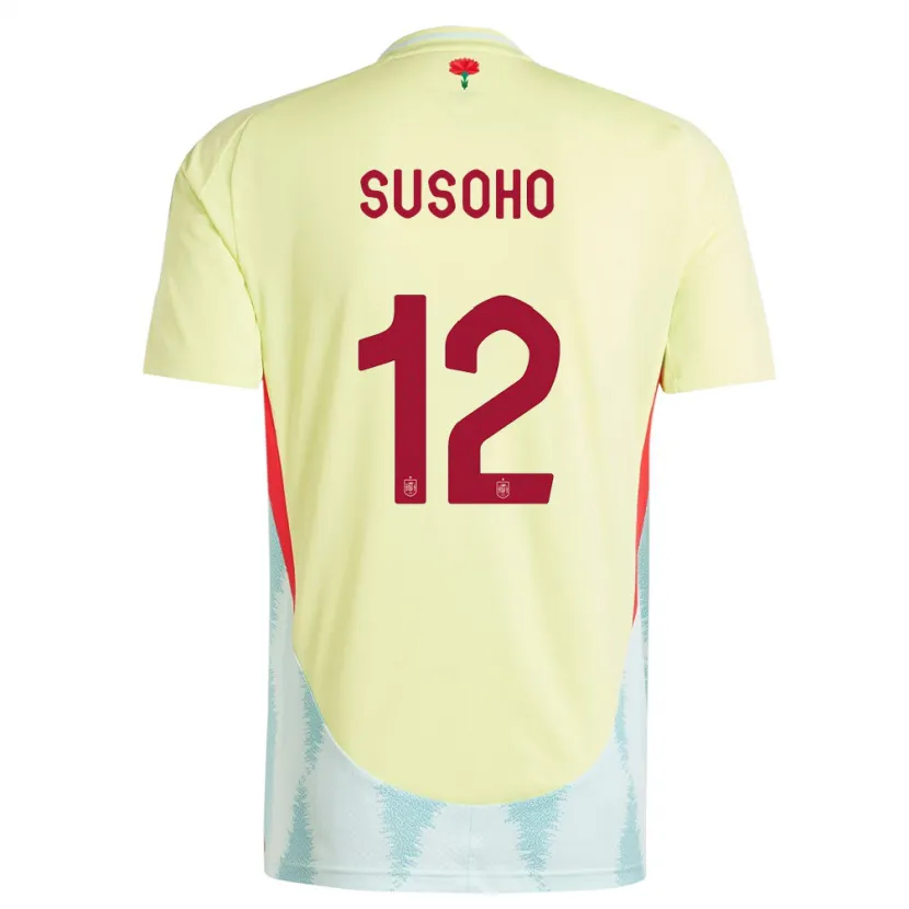 Danxen Børn Spanien Mahamadou Susoho #12 Gul Udebane Spillertrøjer 24-26 Trøje T-Shirt