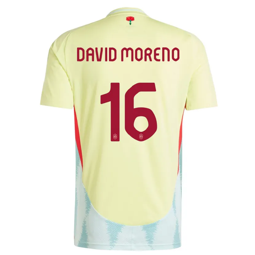 Danxen Børn Spanien Antonio David Moreno #16 Gul Udebane Spillertrøjer 24-26 Trøje T-Shirt