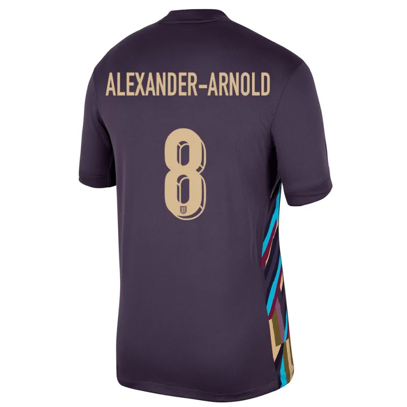 Danxen Børn England Trent Alexander-Arnold #8 Mørk Rosin Udebane Spillertrøjer 24-26 Trøje T-Shirt