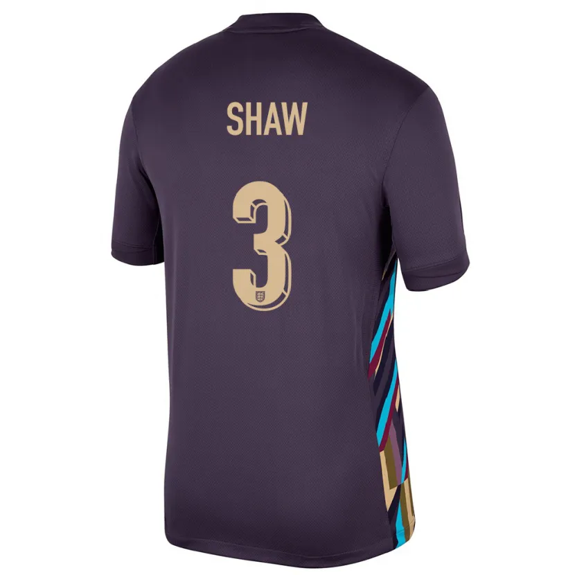 Danxen Børn England Luke Shaw #3 Mørk Rosin Udebane Spillertrøjer 24-26 Trøje T-Shirt