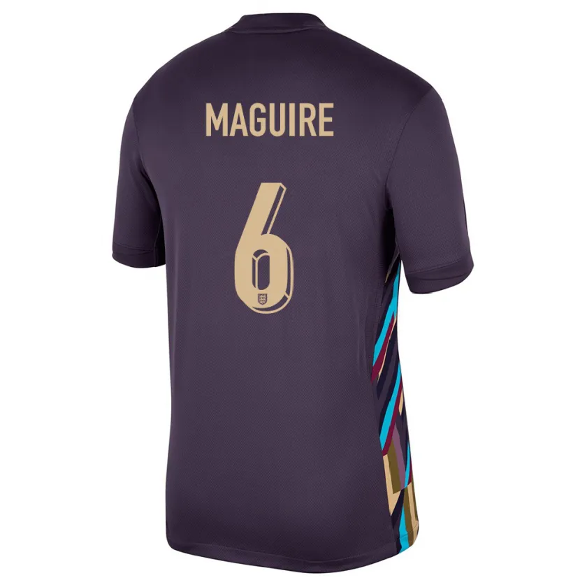 Danxen Børn England Harry Maguire #6 Mørk Rosin Udebane Spillertrøjer 24-26 Trøje T-Shirt