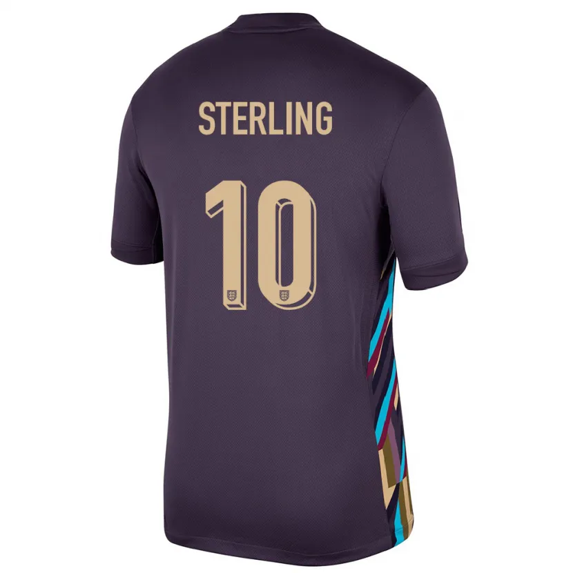 Danxen Børn England Raheem Sterling #10 Mørk Rosin Udebane Spillertrøjer 24-26 Trøje T-Shirt