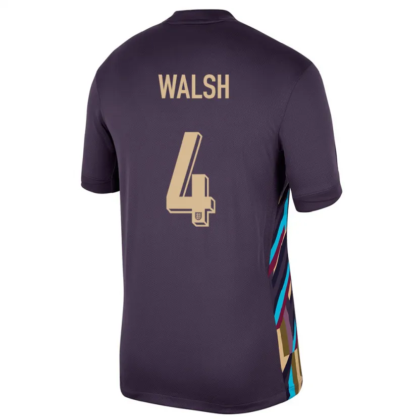 Danxen Børn England Keira Walsh #4 Mørk Rosin Udebane Spillertrøjer 24-26 Trøje T-Shirt