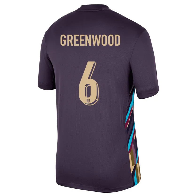 Danxen Børn England Alex Greenwood #6 Mørk Rosin Udebane Spillertrøjer 24-26 Trøje T-Shirt