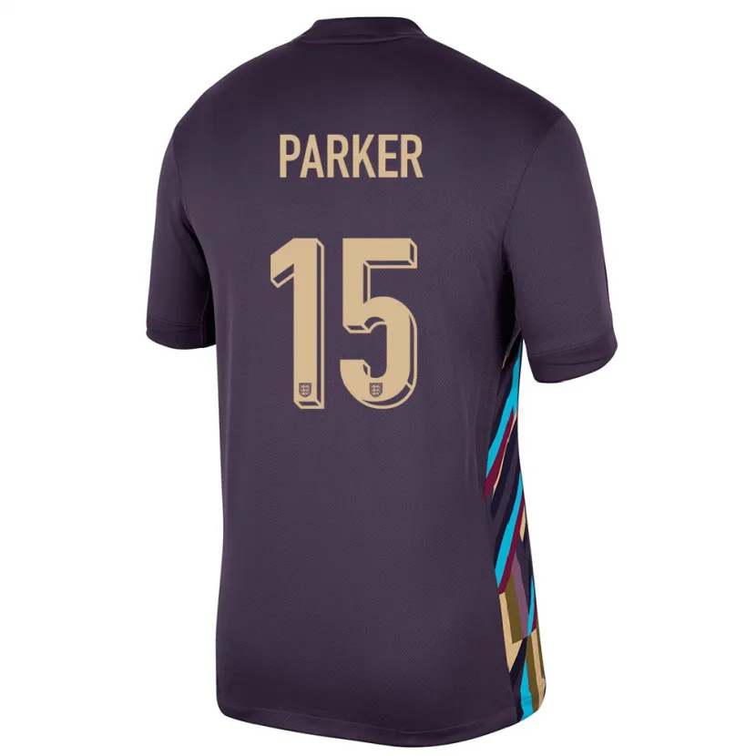 Danxen Børn England Lucy Parker #15 Mørk Rosin Udebane Spillertrøjer 24-26 Trøje T-Shirt