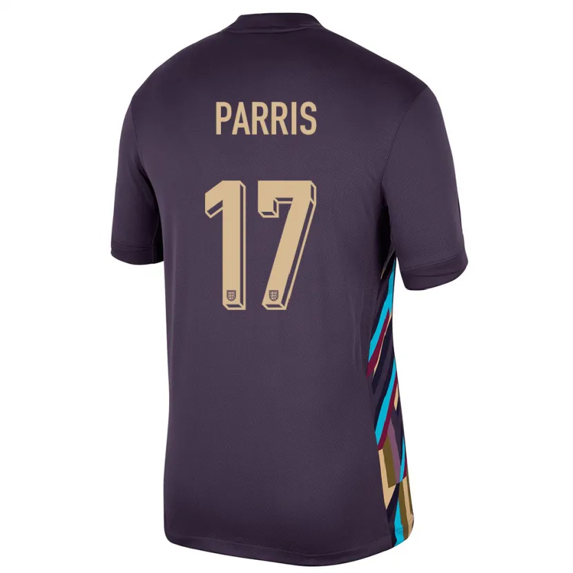 Danxen Børn England Nikita Parris #17 Mørk Rosin Udebane Spillertrøjer 24-26 Trøje T-Shirt