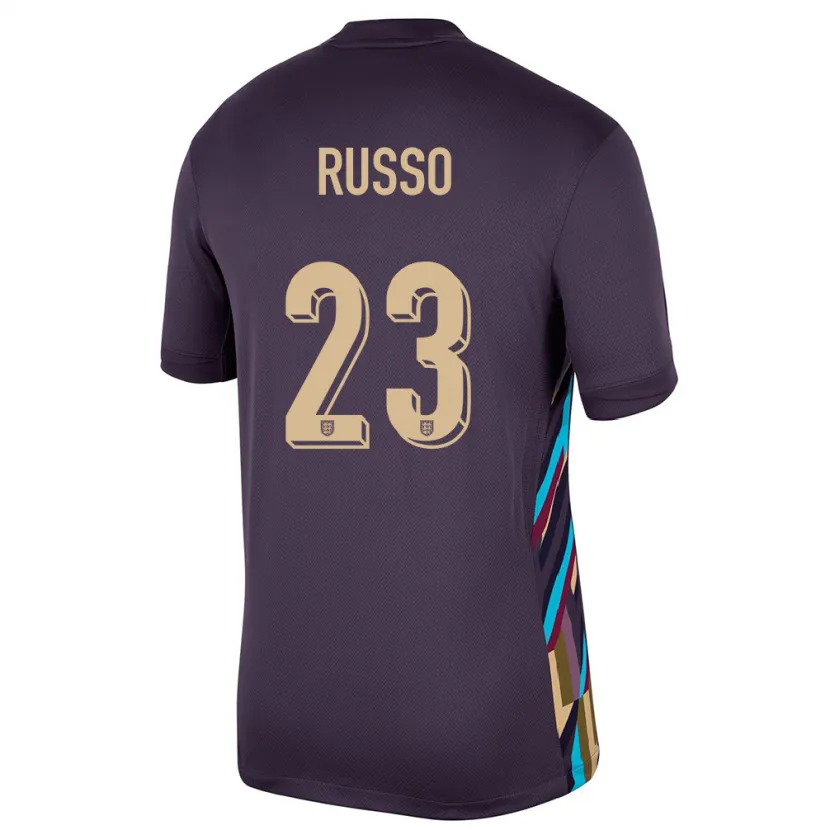 Danxen Børn England Alessia Russo #23 Mørk Rosin Udebane Spillertrøjer 24-26 Trøje T-Shirt