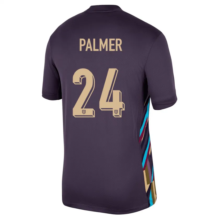 Danxen Børn England Cole Palmer #24 Mørk Rosin Udebane Spillertrøjer 24-26 Trøje T-Shirt