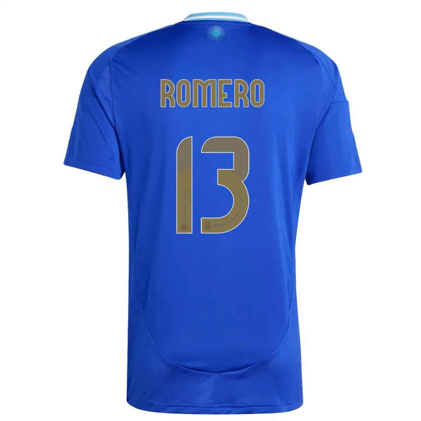 Danxen Børn Argentina Cristian Romero #13 Blå Udebane Spillertrøjer 24-26 Trøje T-Shirt