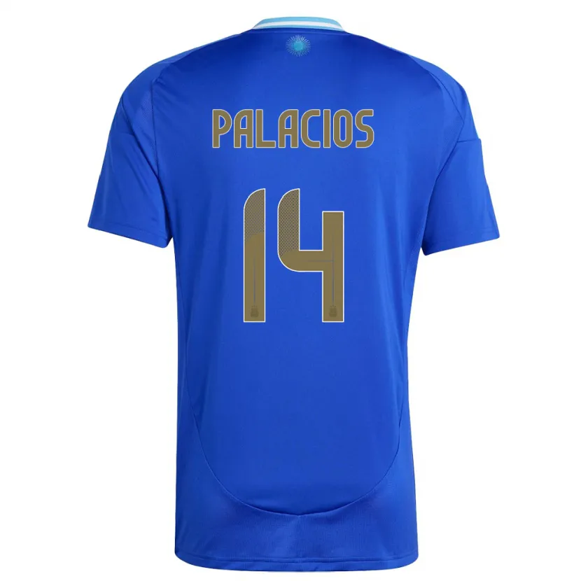 Danxen Børn Argentina Exequiel Palacios #14 Blå Udebane Spillertrøjer 24-26 Trøje T-Shirt