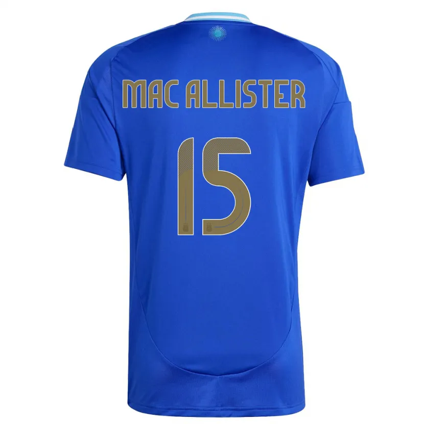 Danxen Børn Argentina Alexis Mac Allister #15 Blå Udebane Spillertrøjer 24-26 Trøje T-Shirt