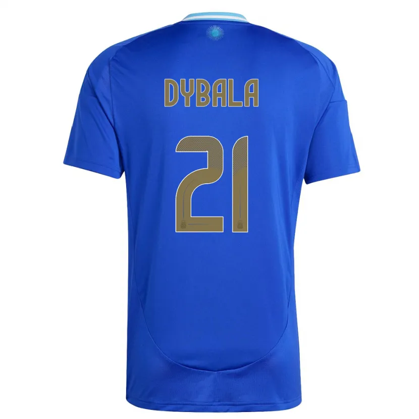 Danxen Børn Argentina Paulo Dybala #21 Blå Udebane Spillertrøjer 24-26 Trøje T-Shirt