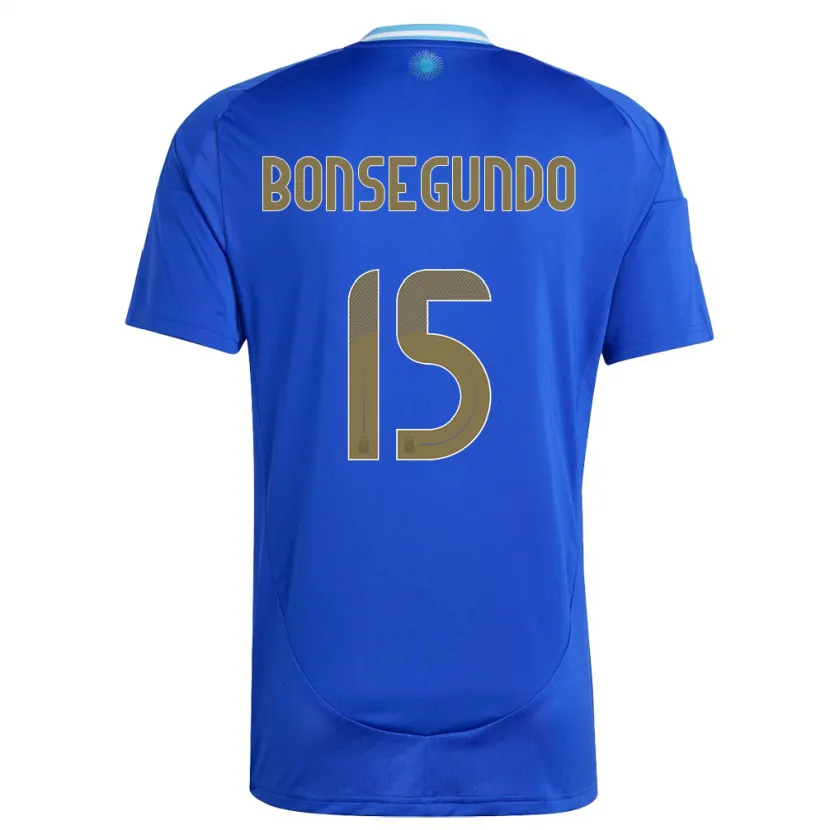 Danxen Børn Argentina Florencia Bonsegundo #15 Blå Udebane Spillertrøjer 24-26 Trøje T-Shirt