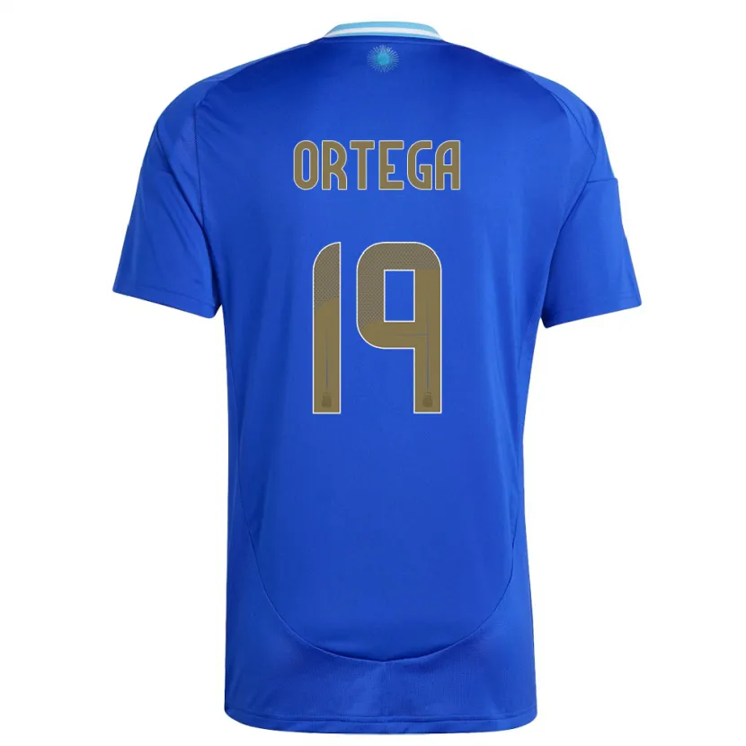 Danxen Børn Argentina Francisco Ortega #19 Blå Udebane Spillertrøjer 24-26 Trøje T-Shirt