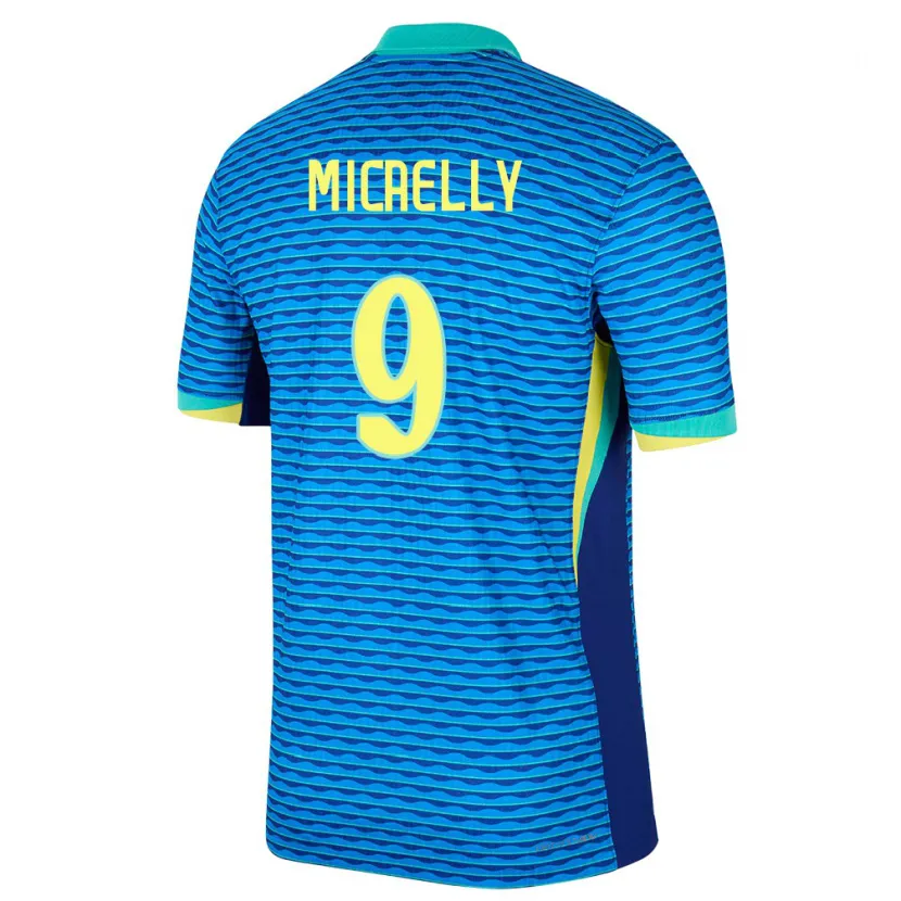 Danxen Børn Brasilien Micaelly #9 Blå Udebane Spillertrøjer 24-26 Trøje T-Shirt