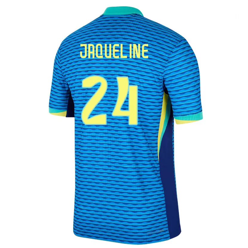 Danxen Børn Brasilien Jaqueline #24 Blå Udebane Spillertrøjer 24-26 Trøje T-Shirt