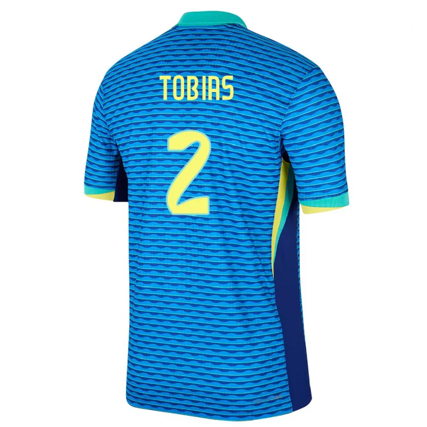 Danxen Børn Brasilien Vinicius Tobias #2 Blå Udebane Spillertrøjer 24-26 Trøje T-Shirt