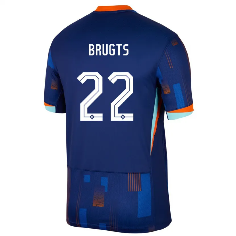 Danxen Børn Holland Esmee Brugts #22 Blå Udebane Spillertrøjer 24-26 Trøje T-Shirt