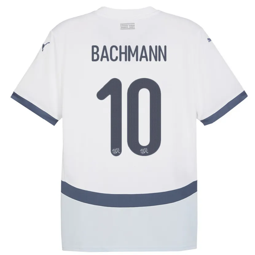 Danxen Børn Schweiz Ramona Bachmann #10 Hvid Udebane Spillertrøjer 24-26 Trøje T-Shirt