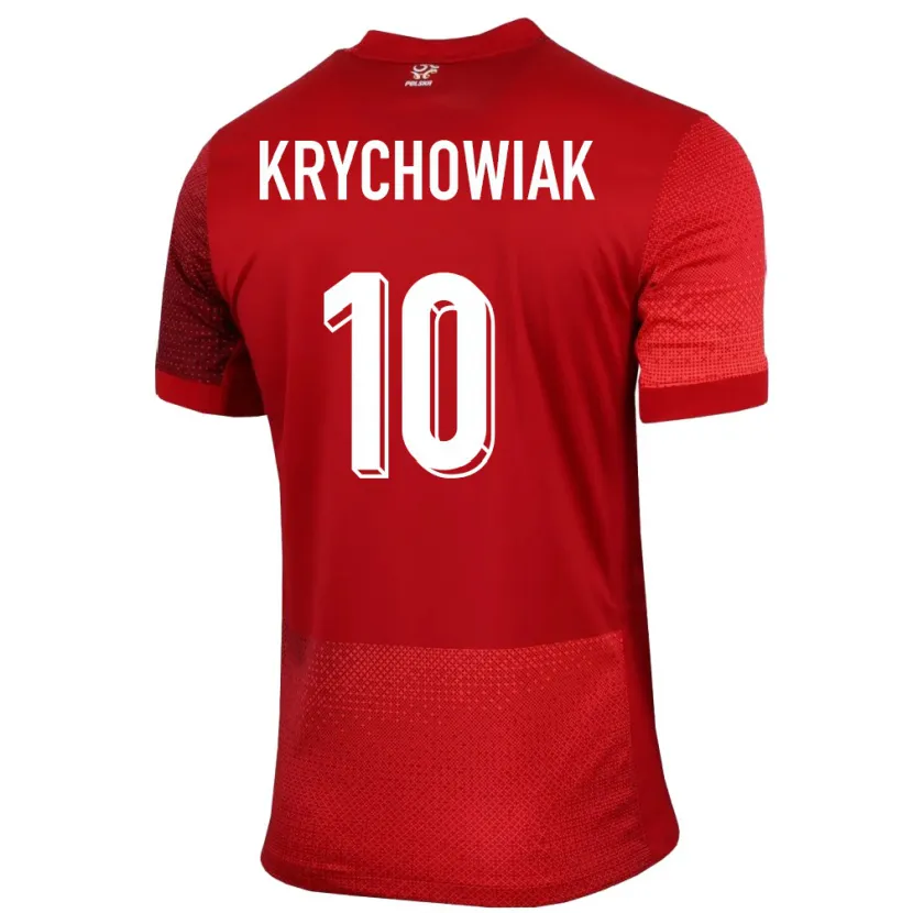 Danxen Børn Polen Grzegorz Krychowiak #10 Rød Udebane Spillertrøjer 24-26 Trøje T-Shirt