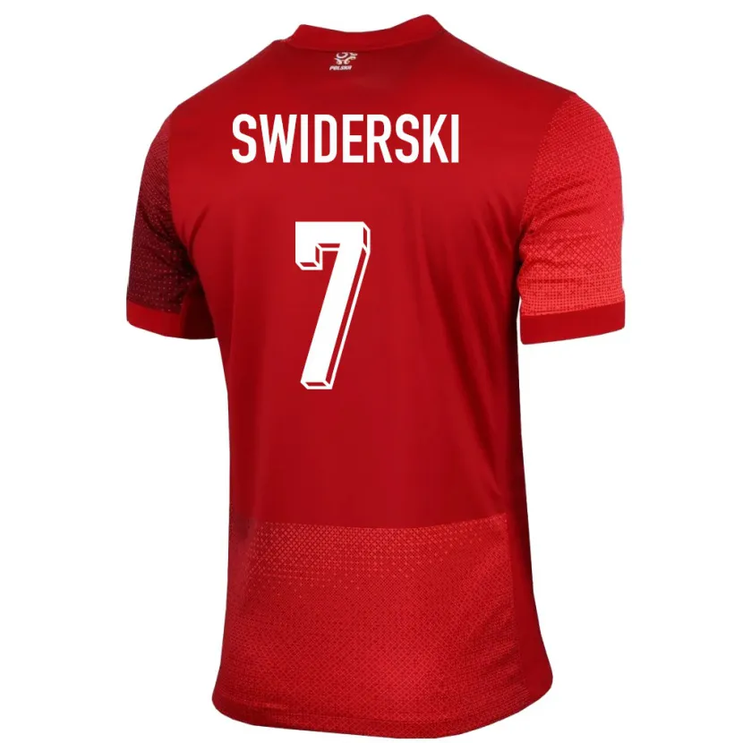 Danxen Børn Polen Karol Swiderski #7 Rød Udebane Spillertrøjer 24-26 Trøje T-Shirt