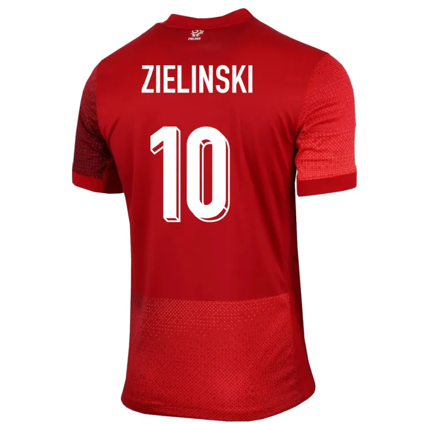 Danxen Børn Polen Piotr Zielinski #10 Rød Udebane Spillertrøjer 24-26 Trøje T-Shirt