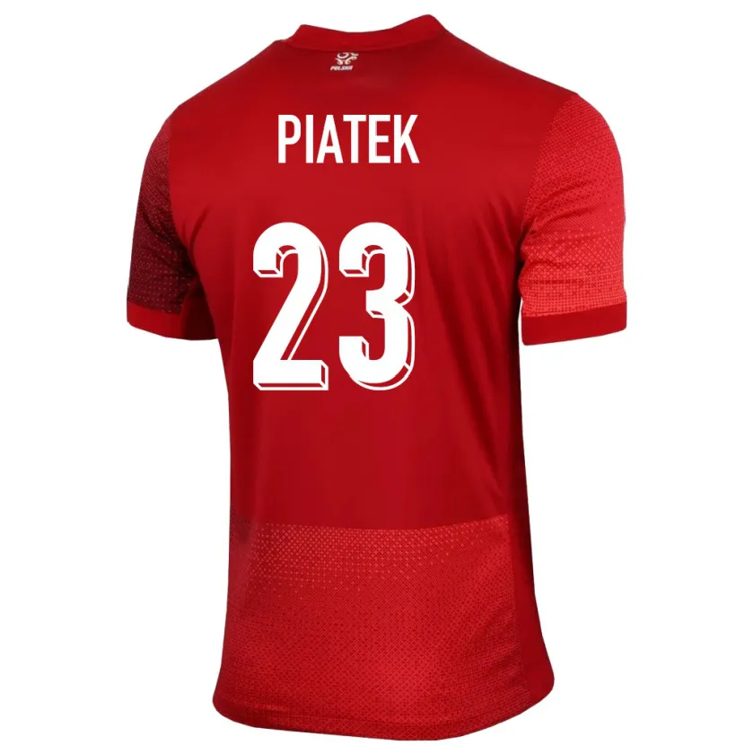 Danxen Børn Polen Krzysztof Piatek #23 Rød Udebane Spillertrøjer 24-26 Trøje T-Shirt