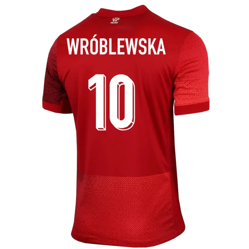 Danxen Børn Polen Joanna Wroblewska #10 Rød Udebane Spillertrøjer 24-26 Trøje T-Shirt