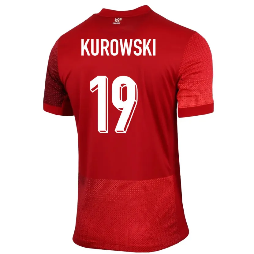 Danxen Børn Polen Milosz Kurowski #19 Rød Udebane Spillertrøjer 24-26 Trøje T-Shirt