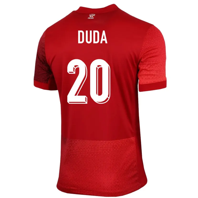 Danxen Børn Polen Kacper Duda #20 Rød Udebane Spillertrøjer 24-26 Trøje T-Shirt