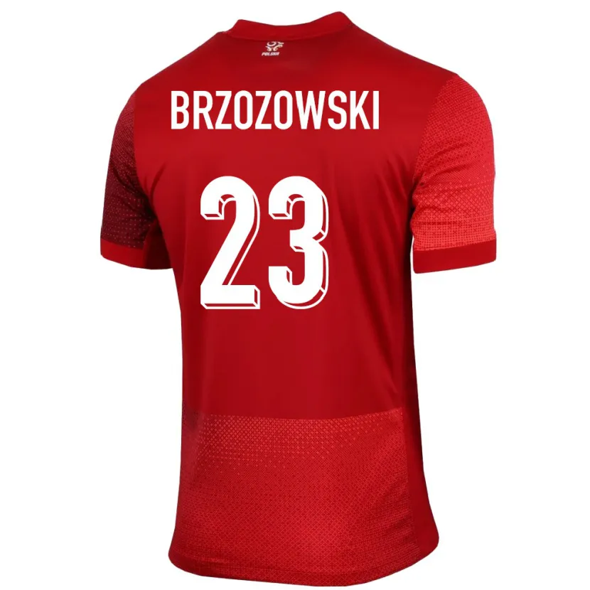 Danxen Børn Polen Milosz Brzozowski #23 Rød Udebane Spillertrøjer 24-26 Trøje T-Shirt