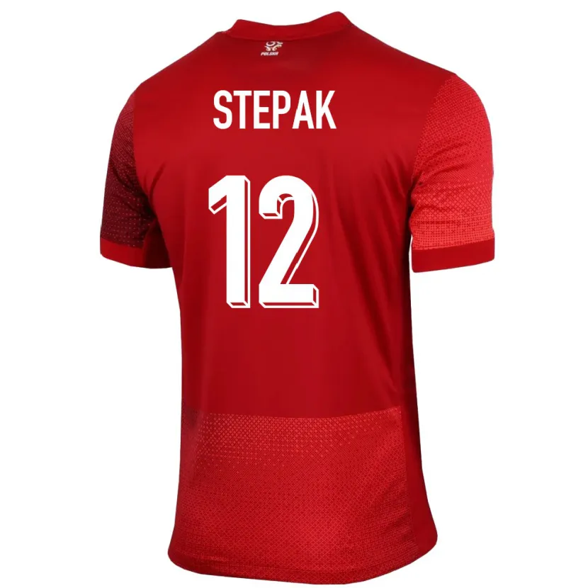 Danxen Børn Polen Jakub Stepak #12 Rød Udebane Spillertrøjer 24-26 Trøje T-Shirt