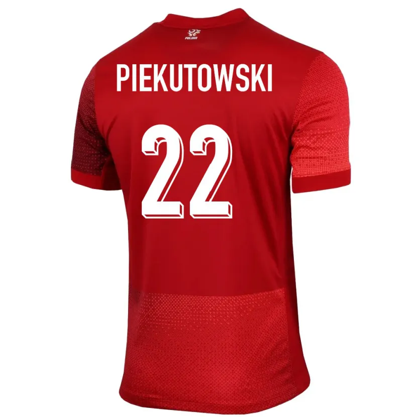 Danxen Børn Polen Milosz Piekutowski #22 Rød Udebane Spillertrøjer 24-26 Trøje T-Shirt