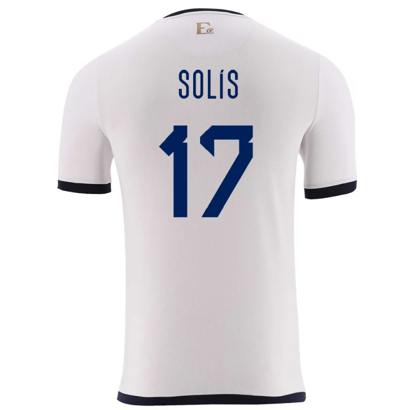 Danxen Børn Ecuador Mathias Solis #17 Hvid Udebane Spillertrøjer 24-26 Trøje T-Shirt