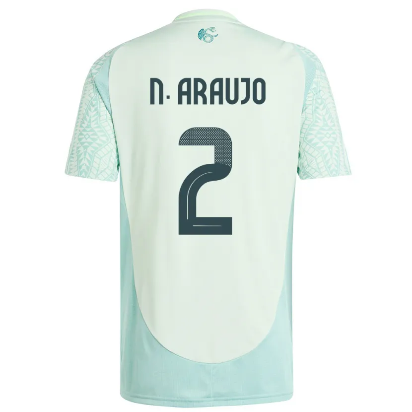 Danxen Børn Mexico Nestor Araujo #2 Linen Grøn Udebane Spillertrøjer 24-26 Trøje T-Shirt