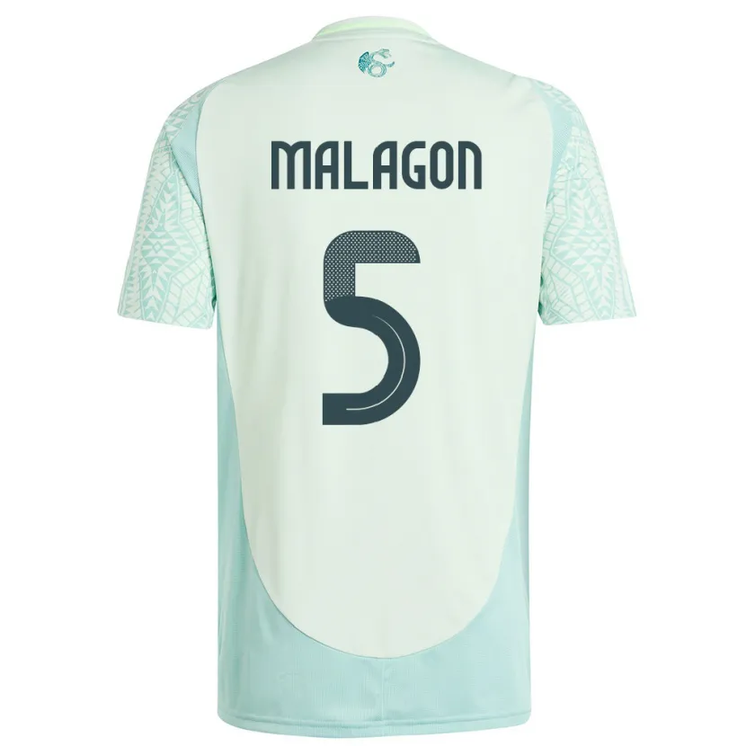 Danxen Børn Mexico Luis Malagon #5 Linen Grøn Udebane Spillertrøjer 24-26 Trøje T-Shirt