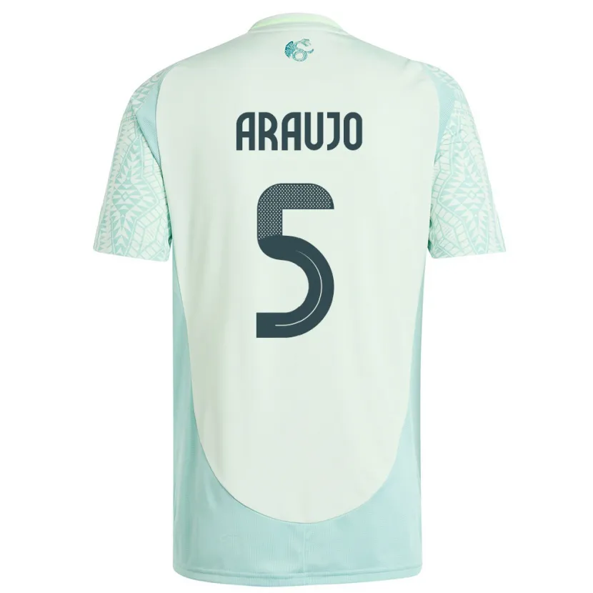 Danxen Børn Mexico Julian Araujo #5 Linen Grøn Udebane Spillertrøjer 24-26 Trøje T-Shirt