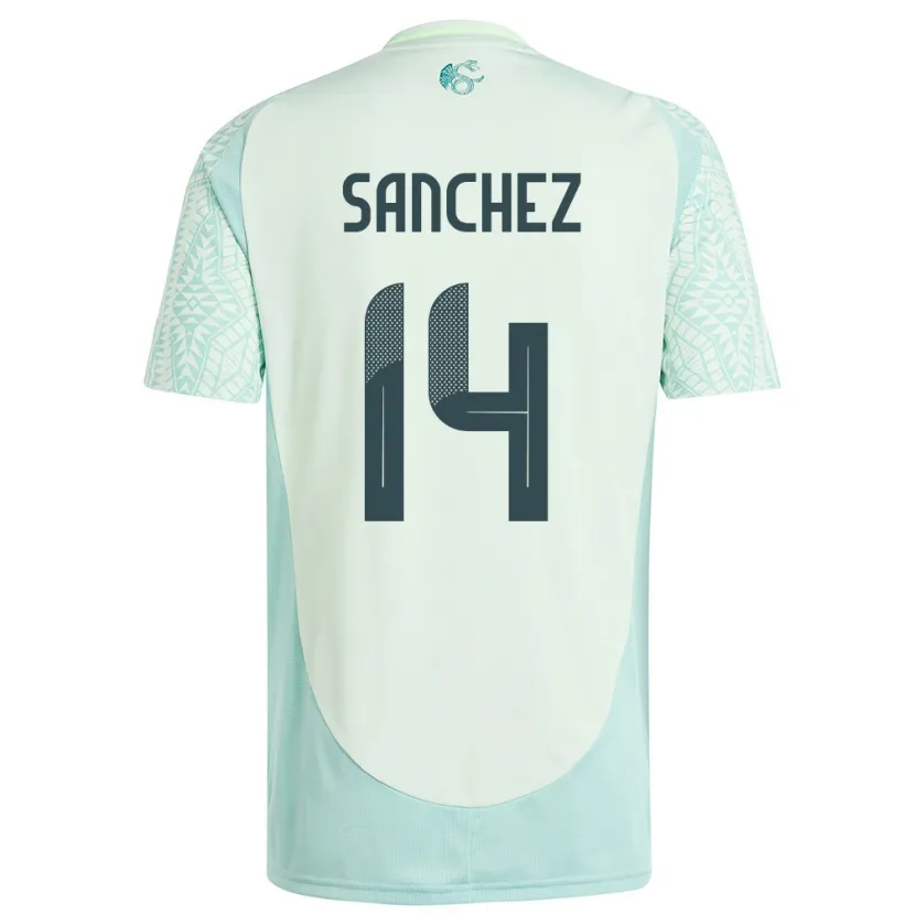 Danxen Børn Mexico Erick Sanchez #14 Linen Grøn Udebane Spillertrøjer 24-26 Trøje T-Shirt