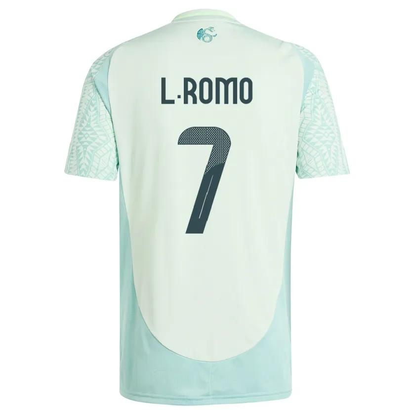 Danxen Børn Mexico Luis Romo #7 Linen Grøn Udebane Spillertrøjer 24-26 Trøje T-Shirt