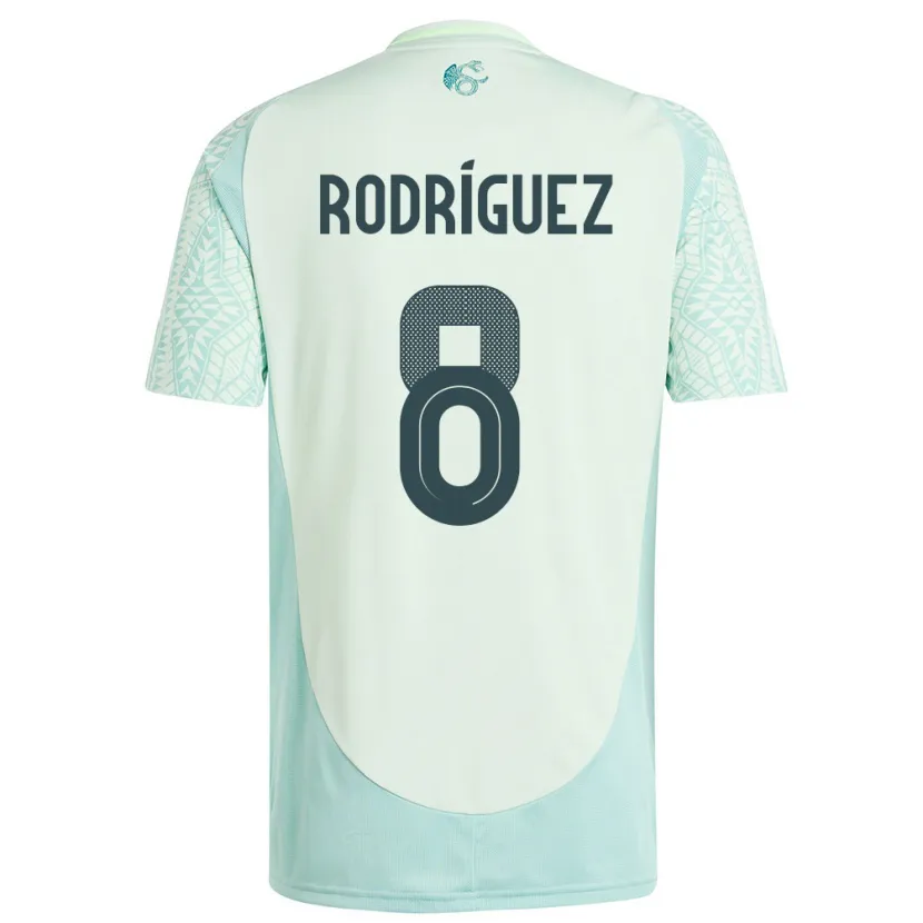 Danxen Børn Mexico Carlos Rodriguez #8 Linen Grøn Udebane Spillertrøjer 24-26 Trøje T-Shirt