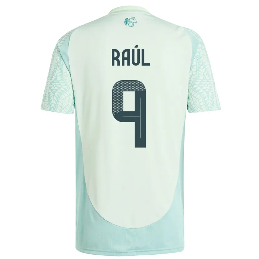 Danxen Børn Mexico Raul Jimenez #9 Linen Grøn Udebane Spillertrøjer 24-26 Trøje T-Shirt