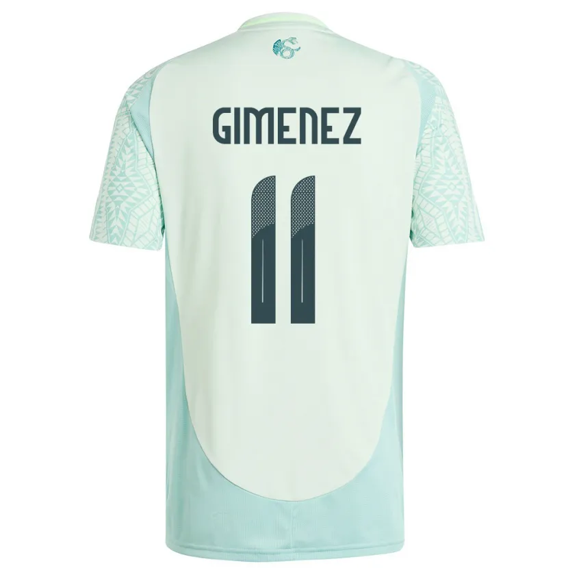 Danxen Børn Mexico Santiago Gimenez #11 Linen Grøn Udebane Spillertrøjer 24-26 Trøje T-Shirt