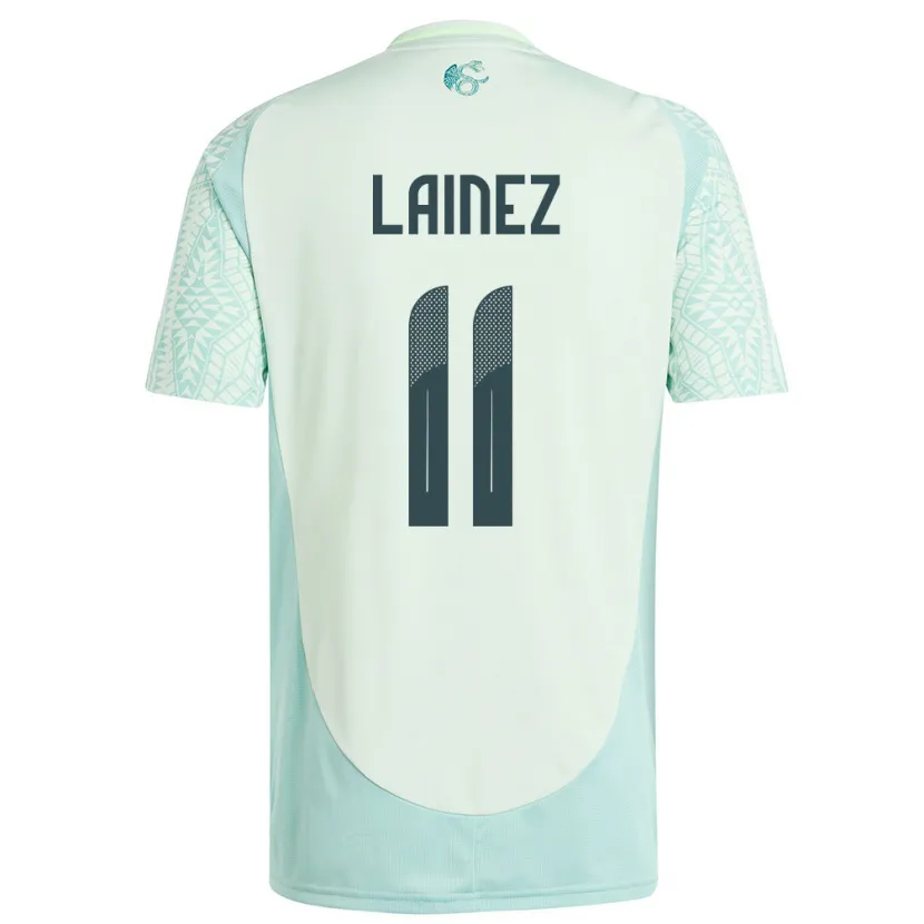 Danxen Børn Mexico Diego Lainez #11 Linen Grøn Udebane Spillertrøjer 24-26 Trøje T-Shirt