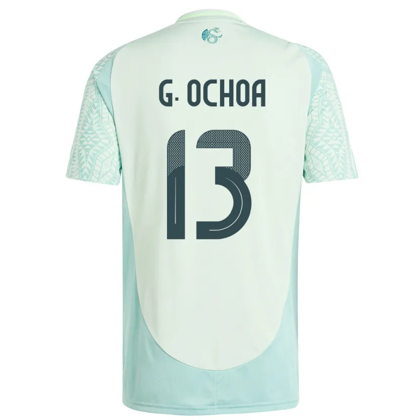 Danxen Børn Mexico Guillermo Ochoa #13 Linen Grøn Udebane Spillertrøjer 24-26 Trøje T-Shirt